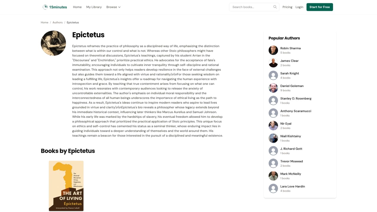 15Minutes — Follow an author across their catalog