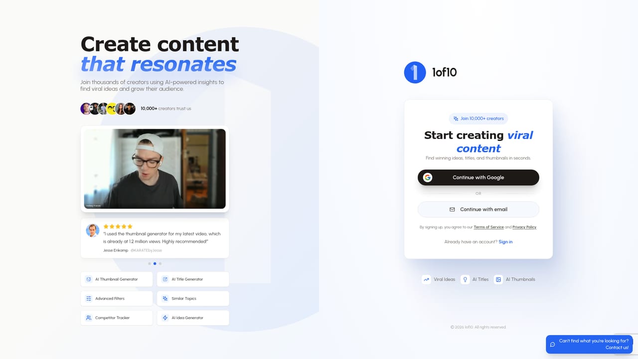 1of10 — Create a free account