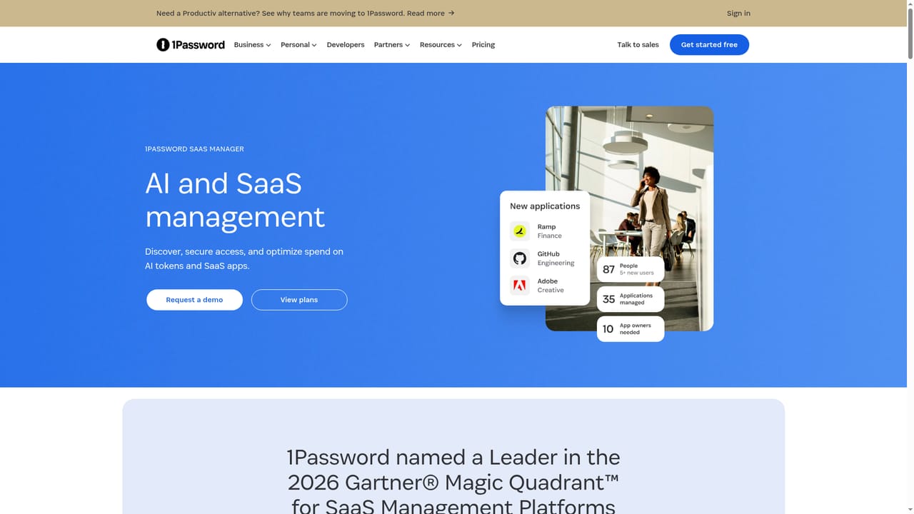 1Password — Add SaaS Manager for AI visibility