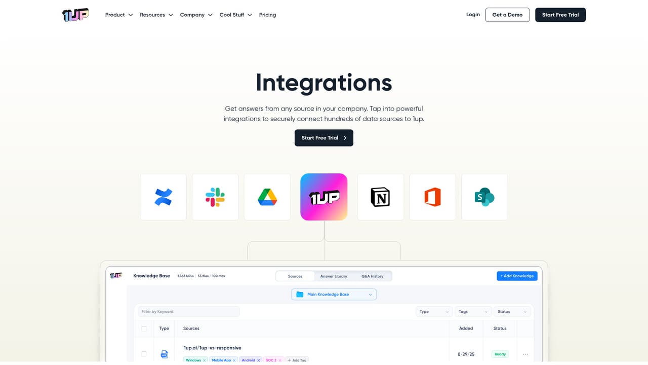 1up — Connect your knowledge sources