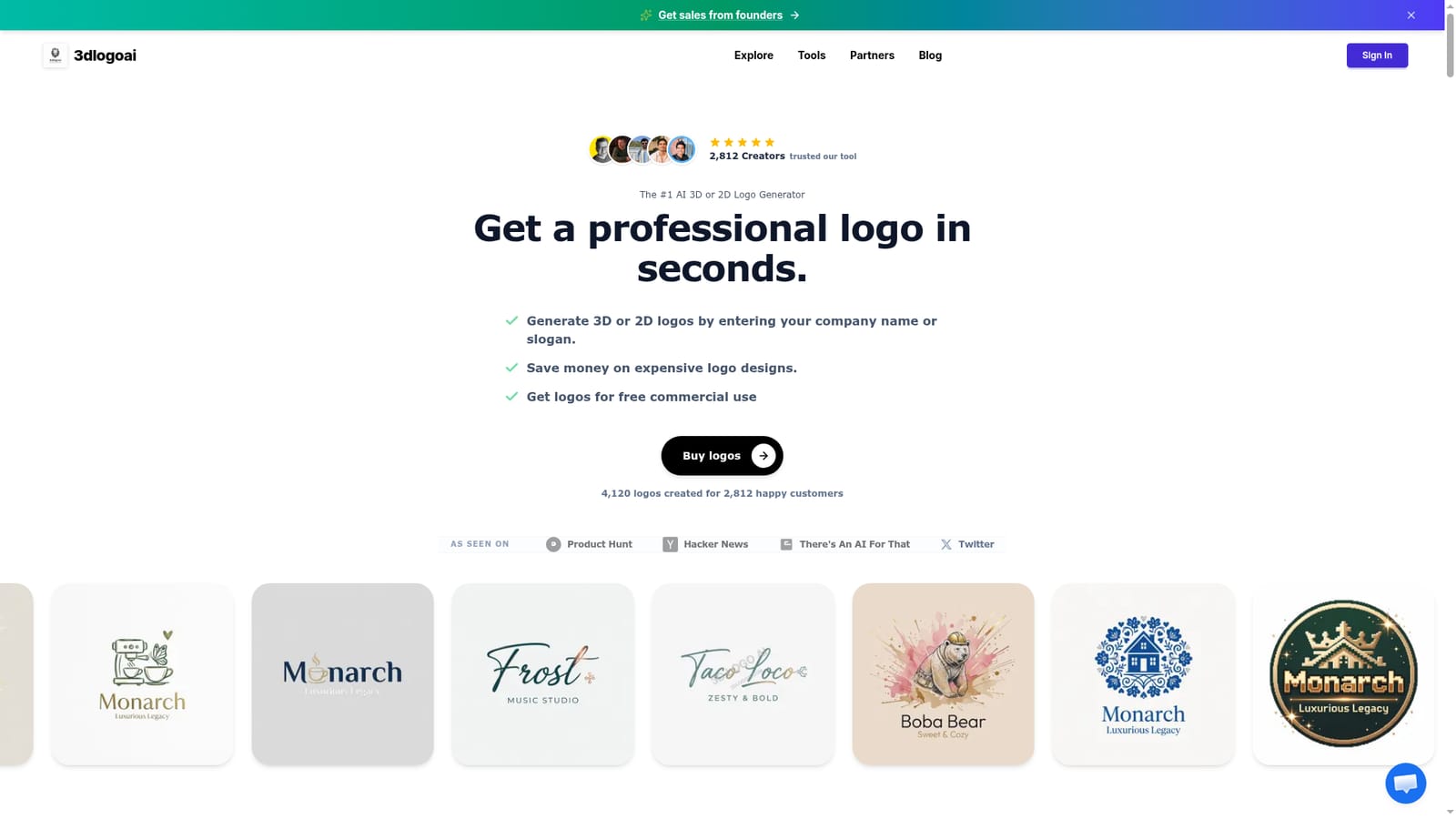3D Logo AI — Enter your brand details