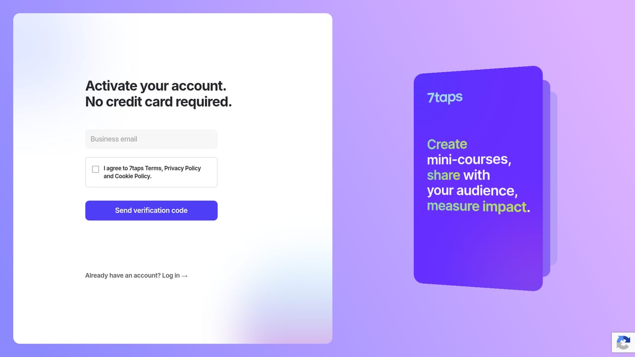 7taps — Book a demo or start a sign-up