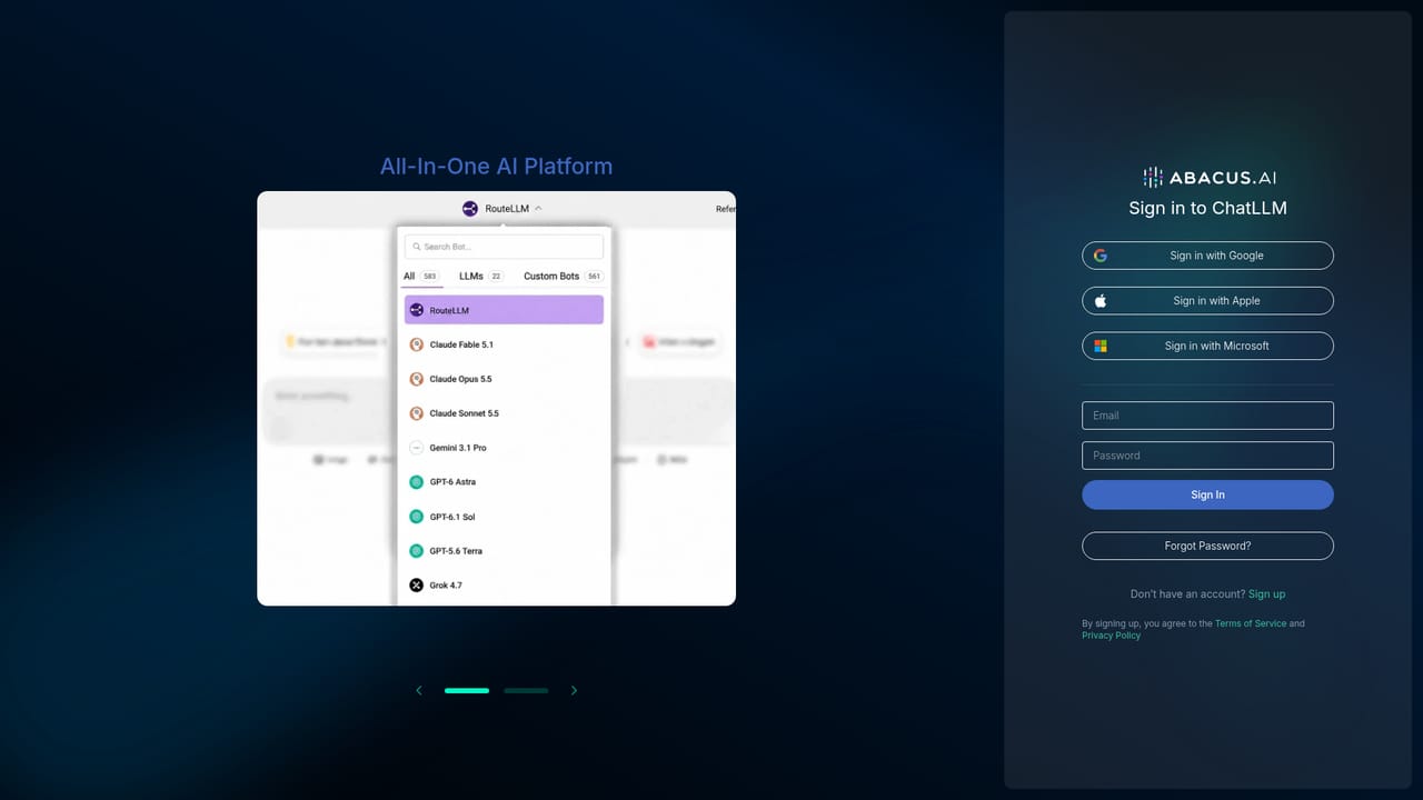 Abacus — Create an account and open the assistant