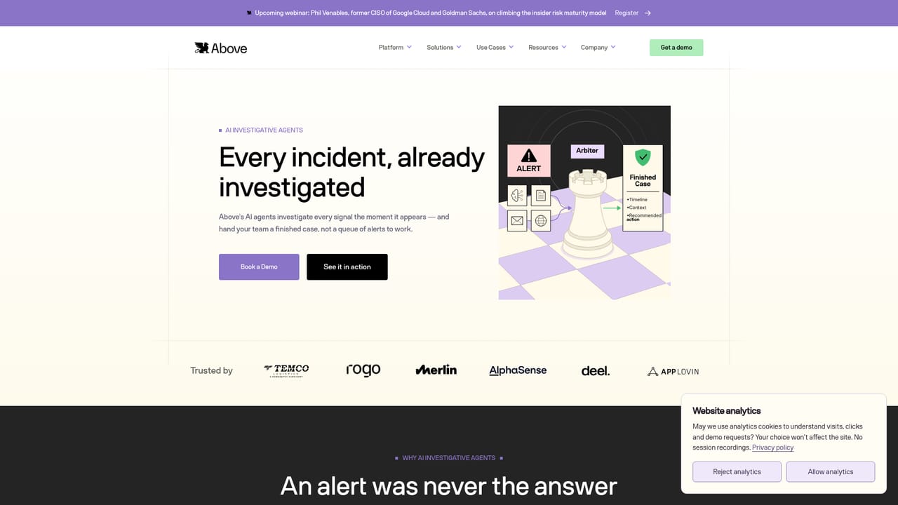 Above Security — Review the investigative agent model