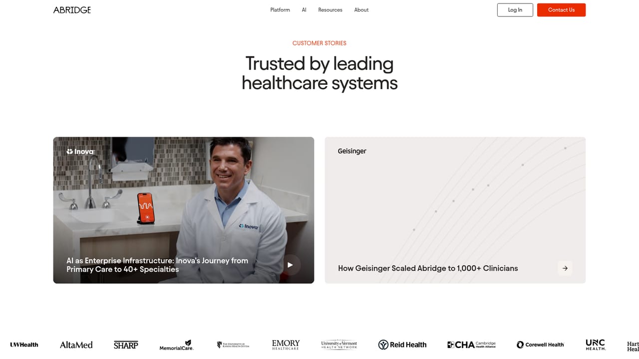 Abridge — Read customer evidence for comparable organizations