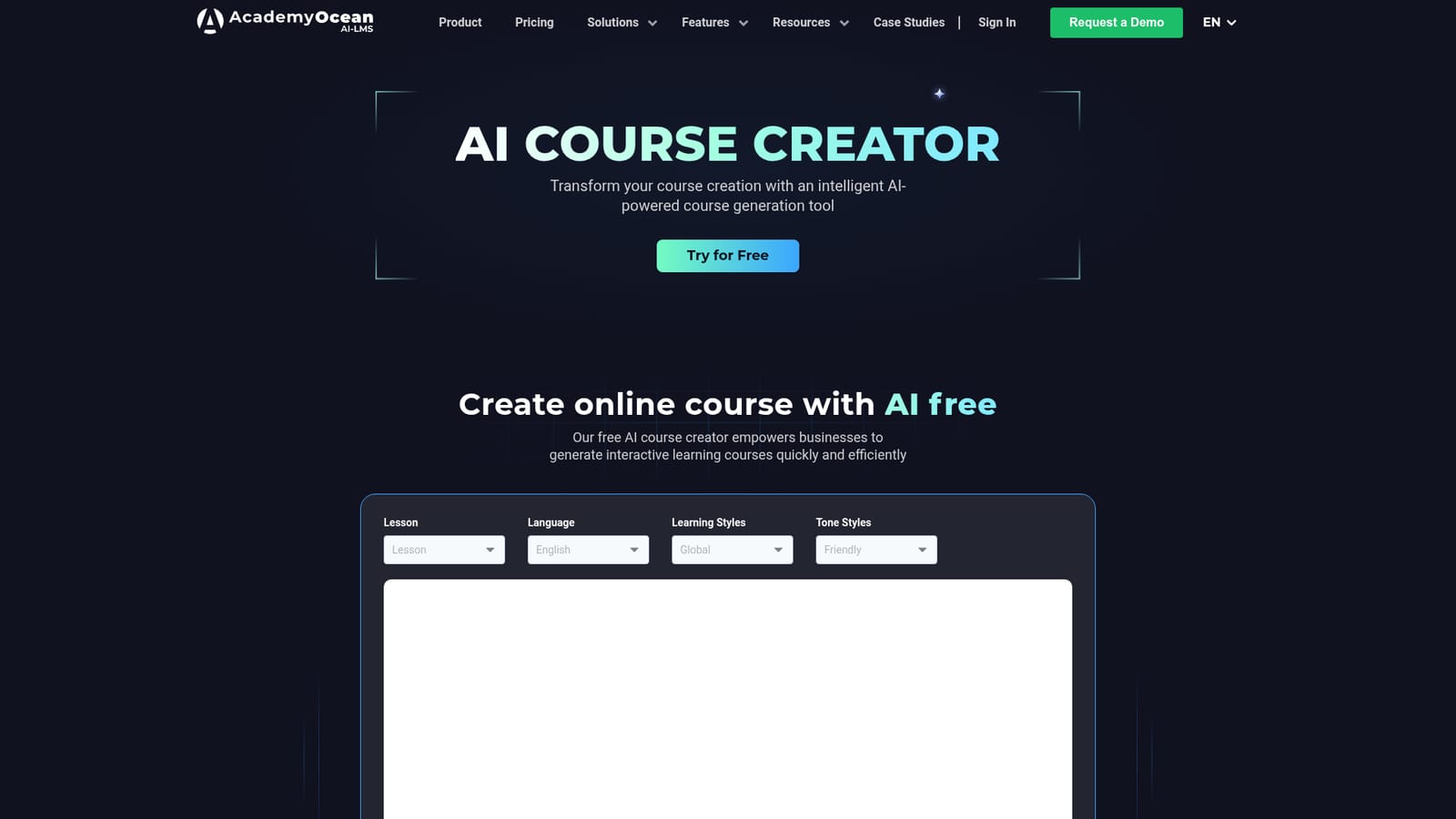 AcademyOcean — Open the free AI course creator