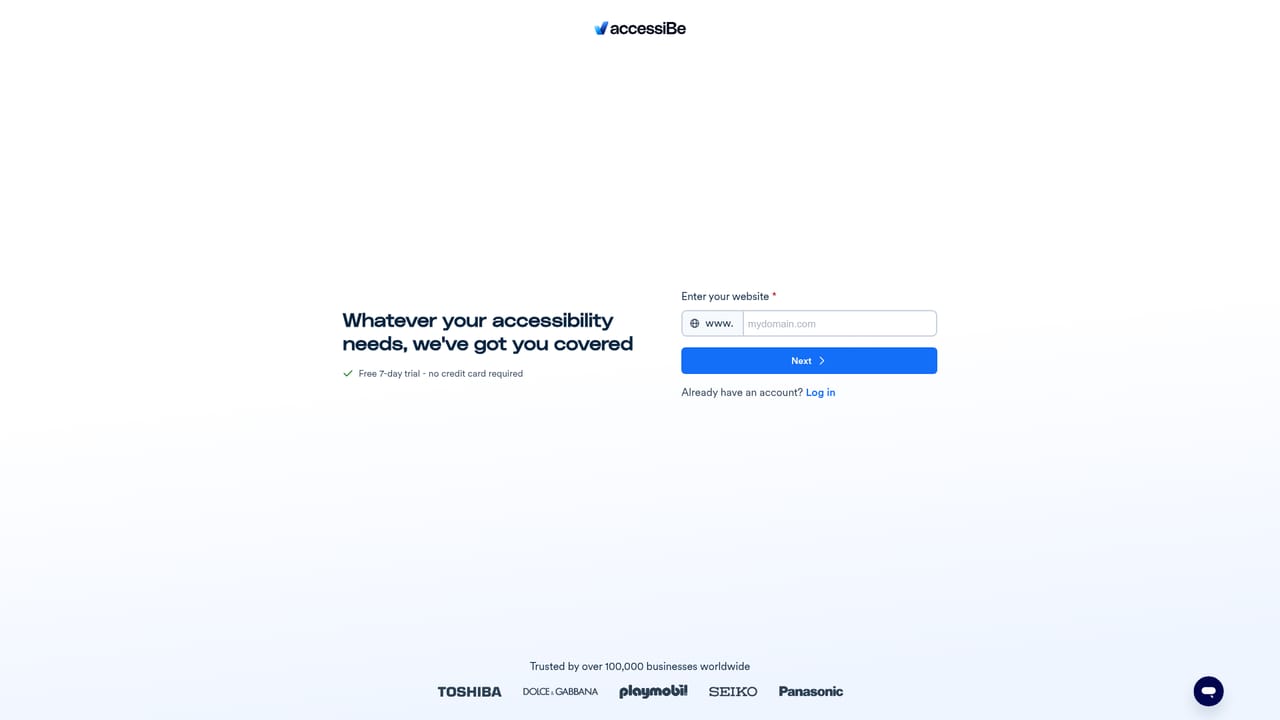 accessiBe — Create an accessiBe account