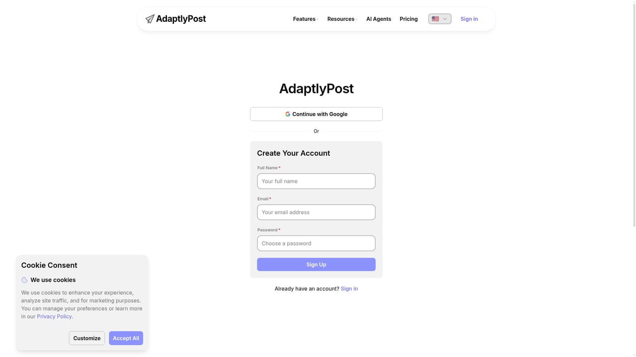 AdaptlyPost — Start the 7-day free trial
