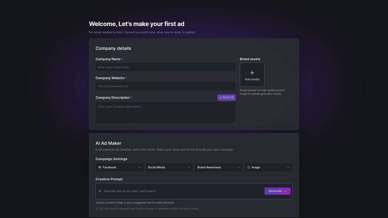 AdsGency — Start a free trial account