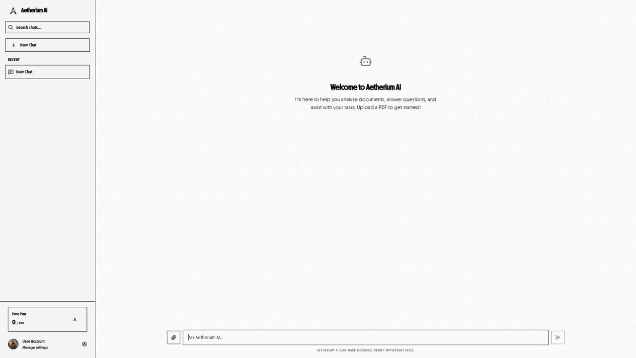 AetheriumAI — Open the chat interface