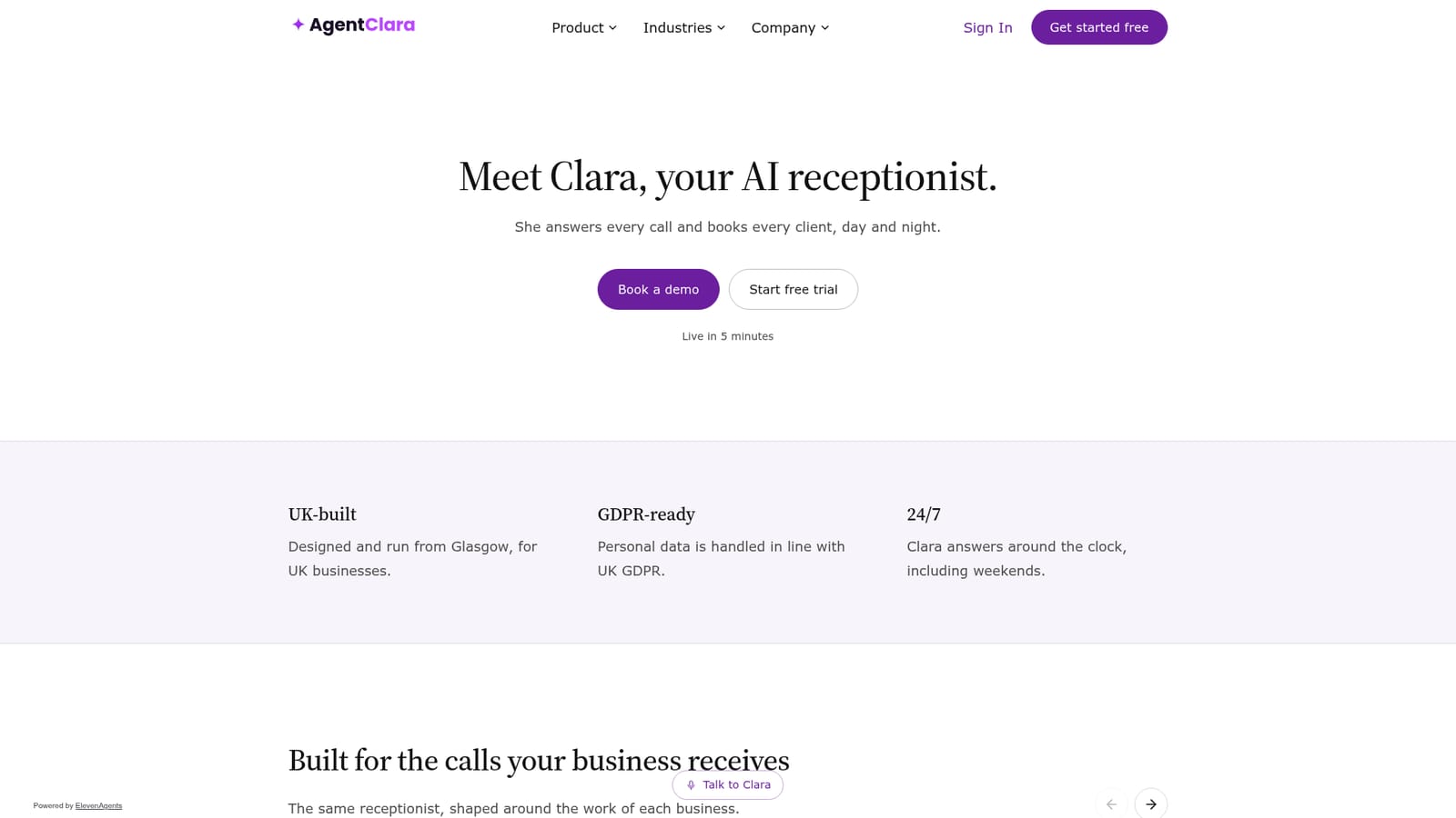 AgentClara — Book a demo and agree the setup