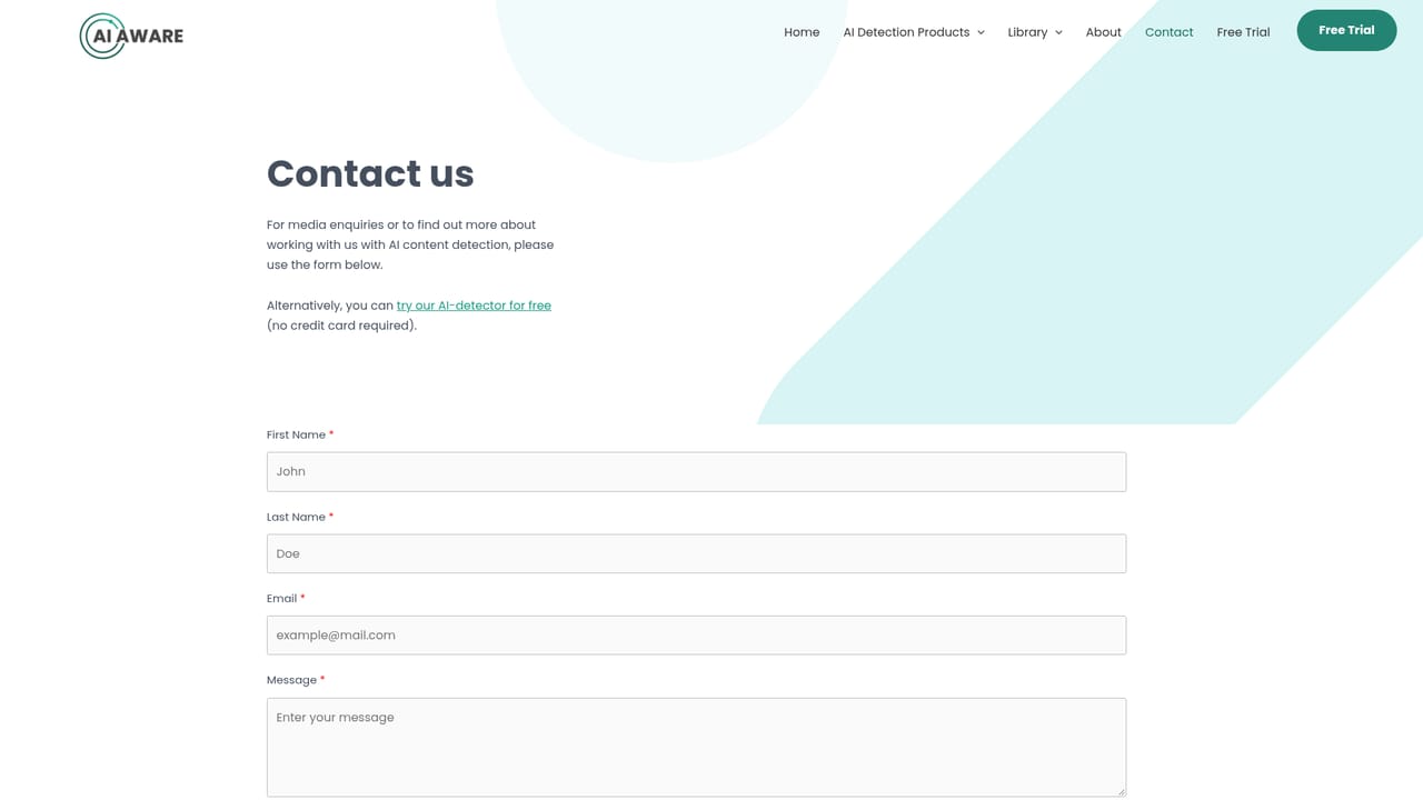 AI Aware — Contact the team for enterprise needs