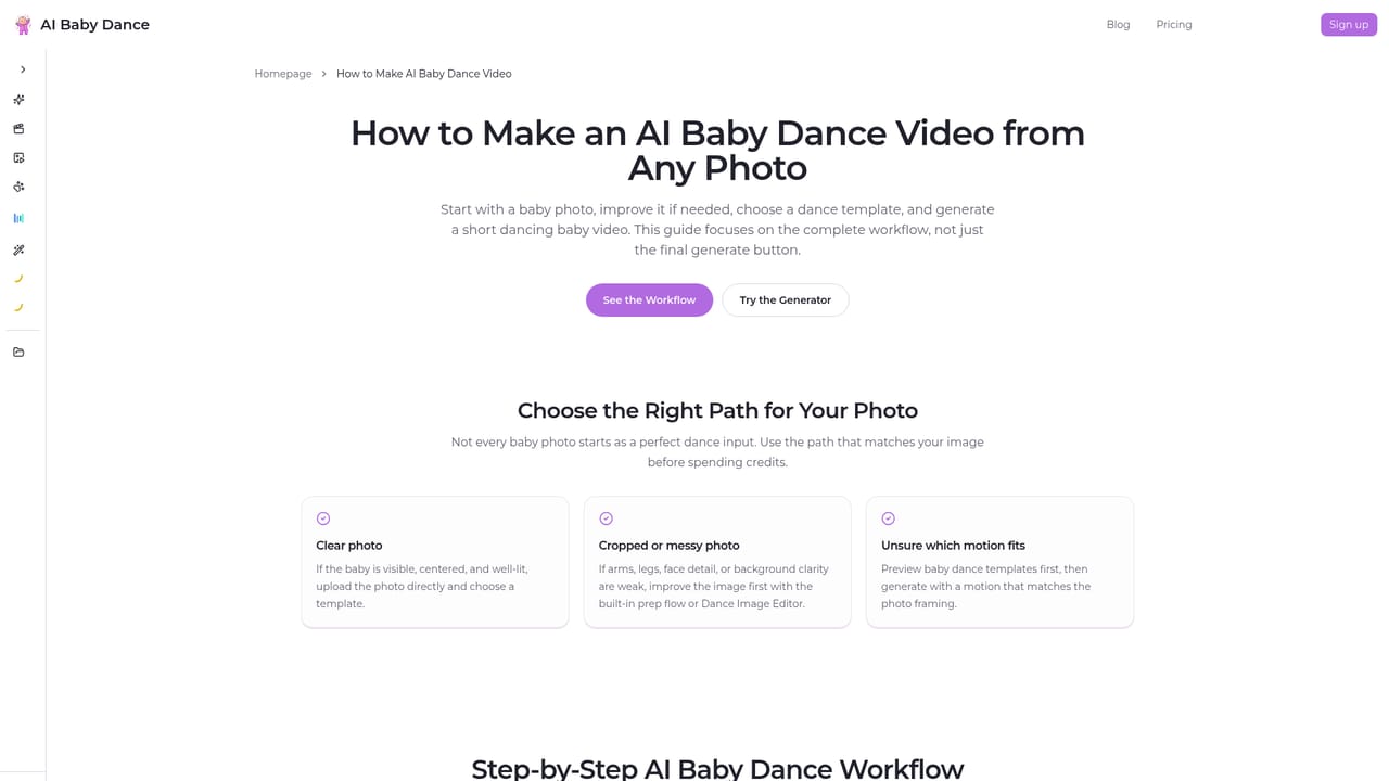 AI Baby Dance — Prepare a suitable baby photo