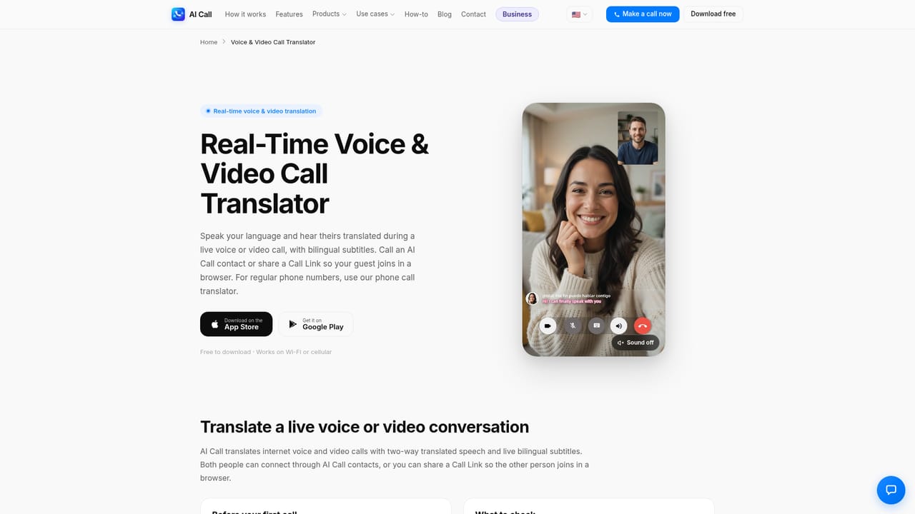 AI Call — Try a Call Link for voice or video