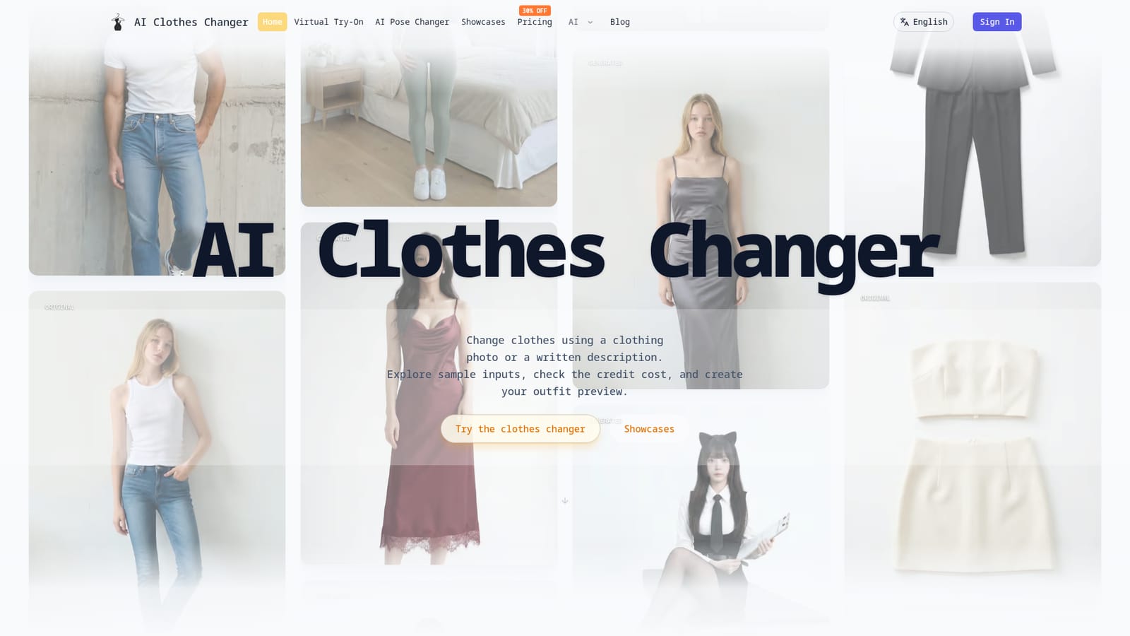 AI Clothes Changer.ai — Open the try-on tool