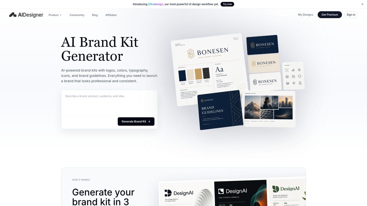 AI Designer — Set up a brand kit first