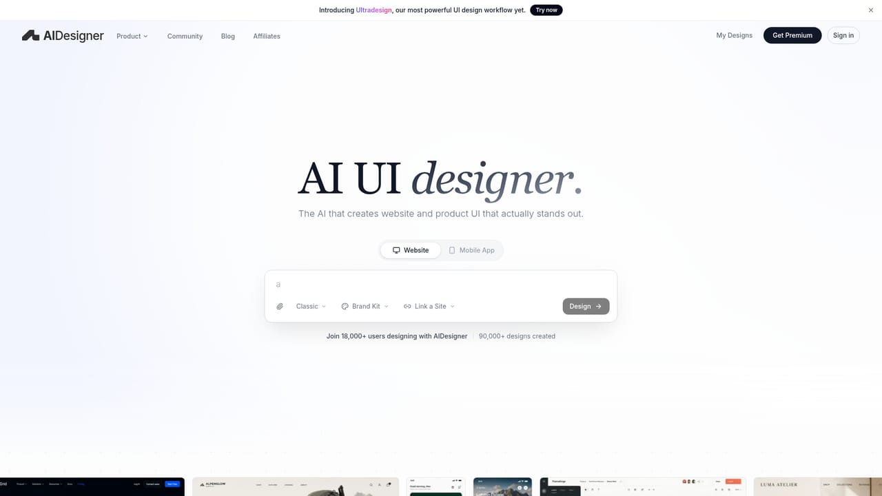 AI Designer — Describe the interface and generate