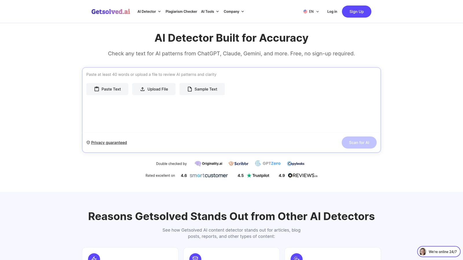 AI Detector by Getsolved — Open the detector