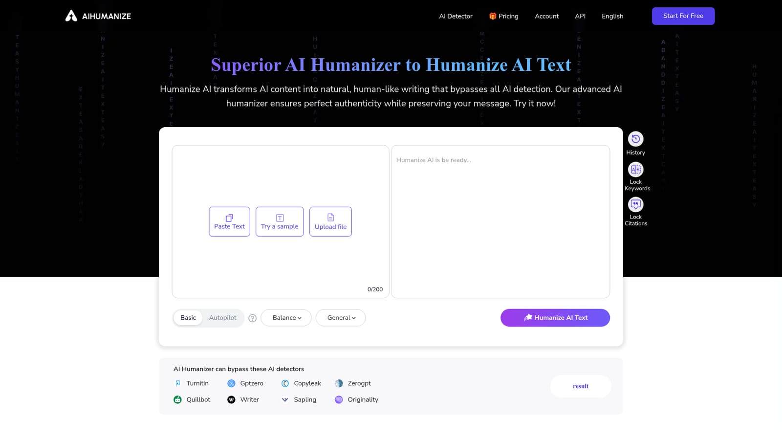 AI Humanize — Open the humanizer and load your draft
