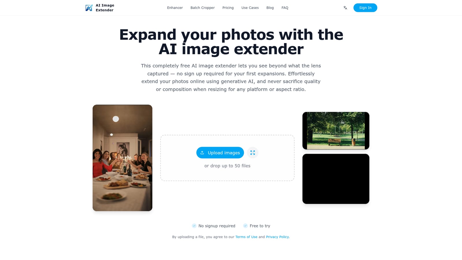 AI Image Extender.io — Upload an image