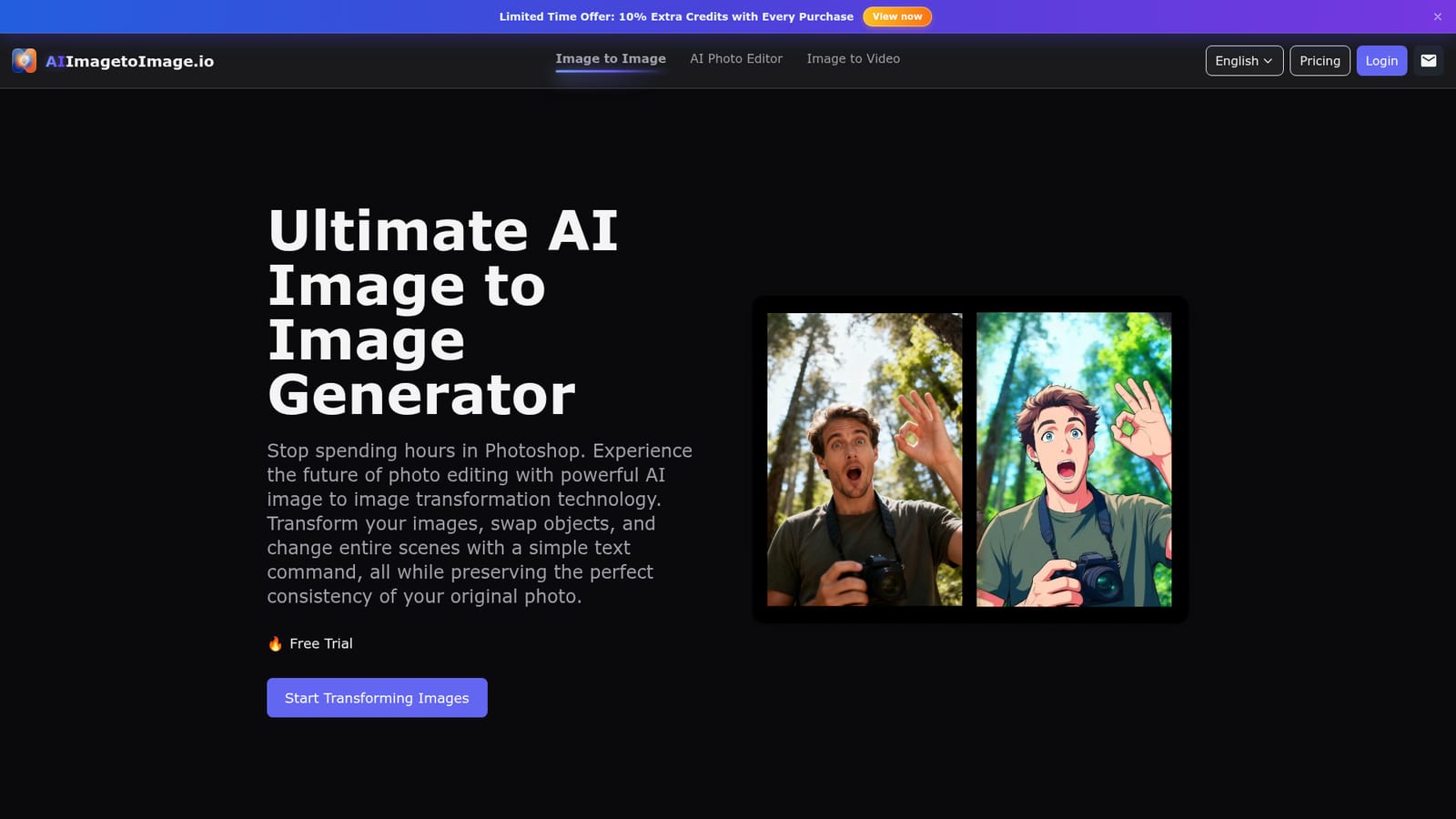 AI Image to Image.io — Open the generator