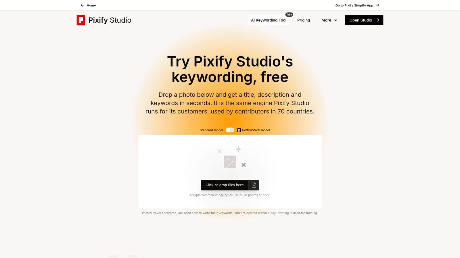 AI Keywording Tool — Open the free keywording page