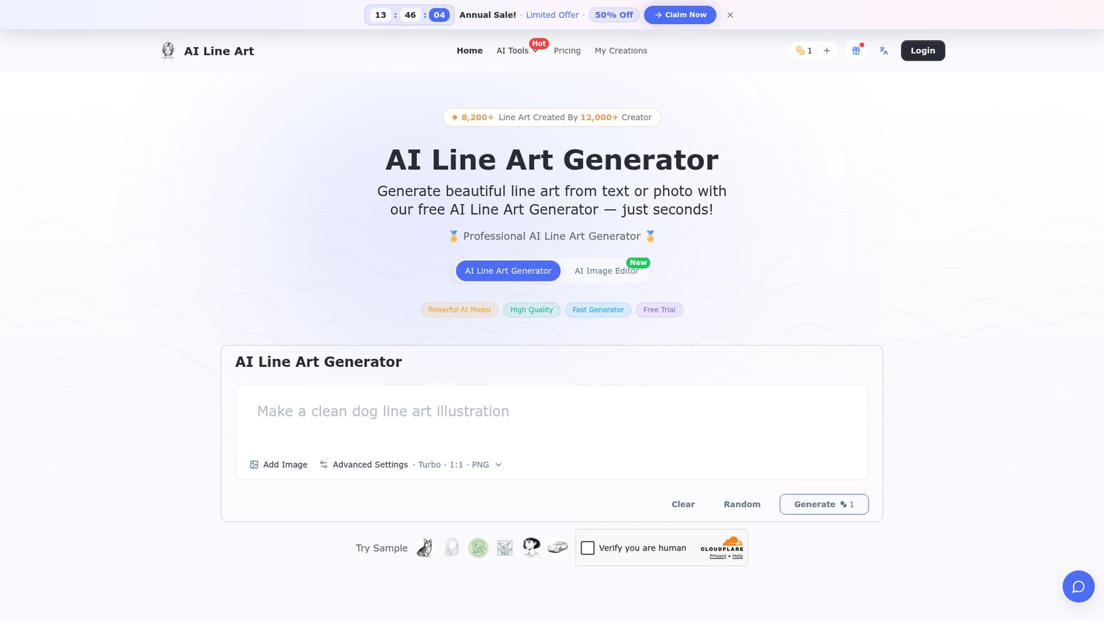 AI Line Art — Open the generator