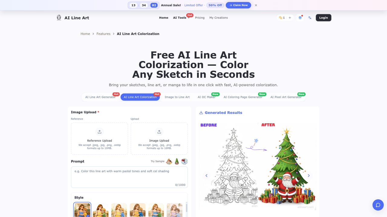 AI Line Art — Download or colorize