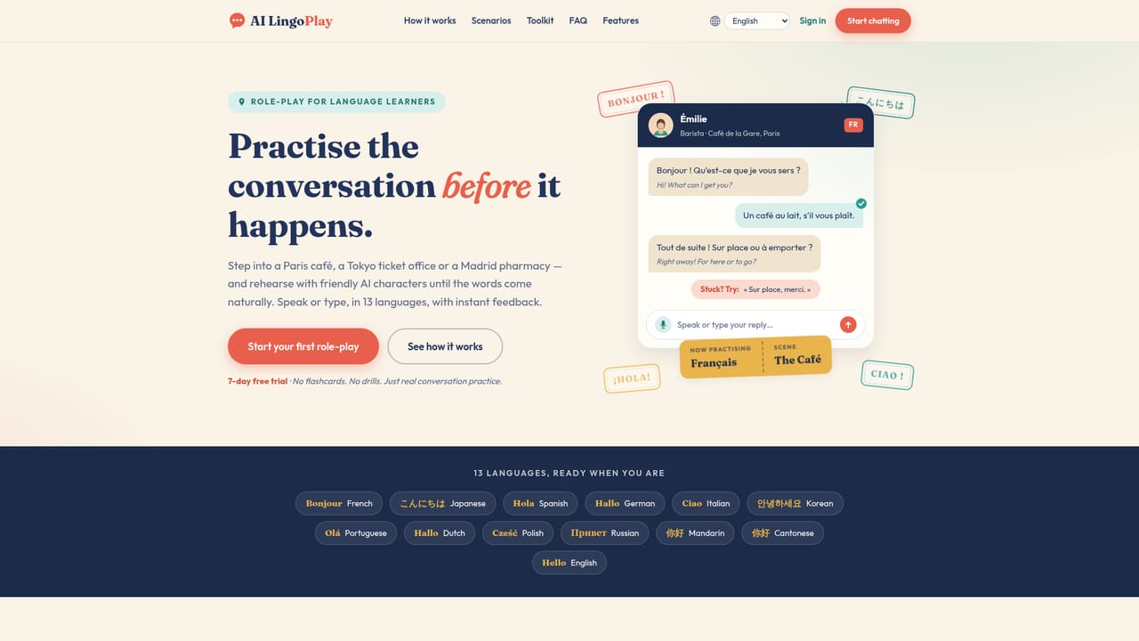 AI LingoPlay — Create an account