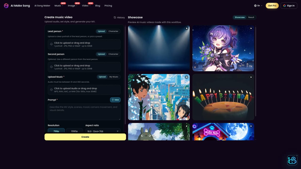 AI Make Song.com — Extend the result into video or stems