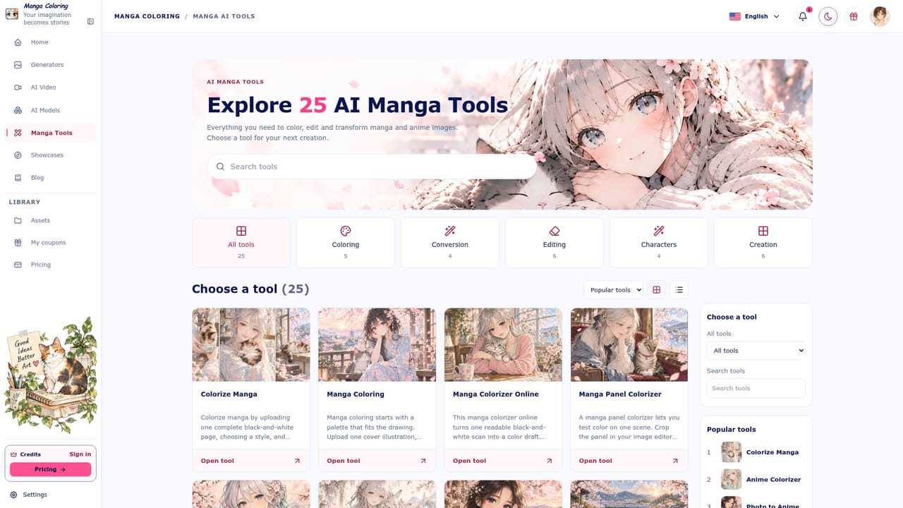 AI Manga Colorizer — Download or refine