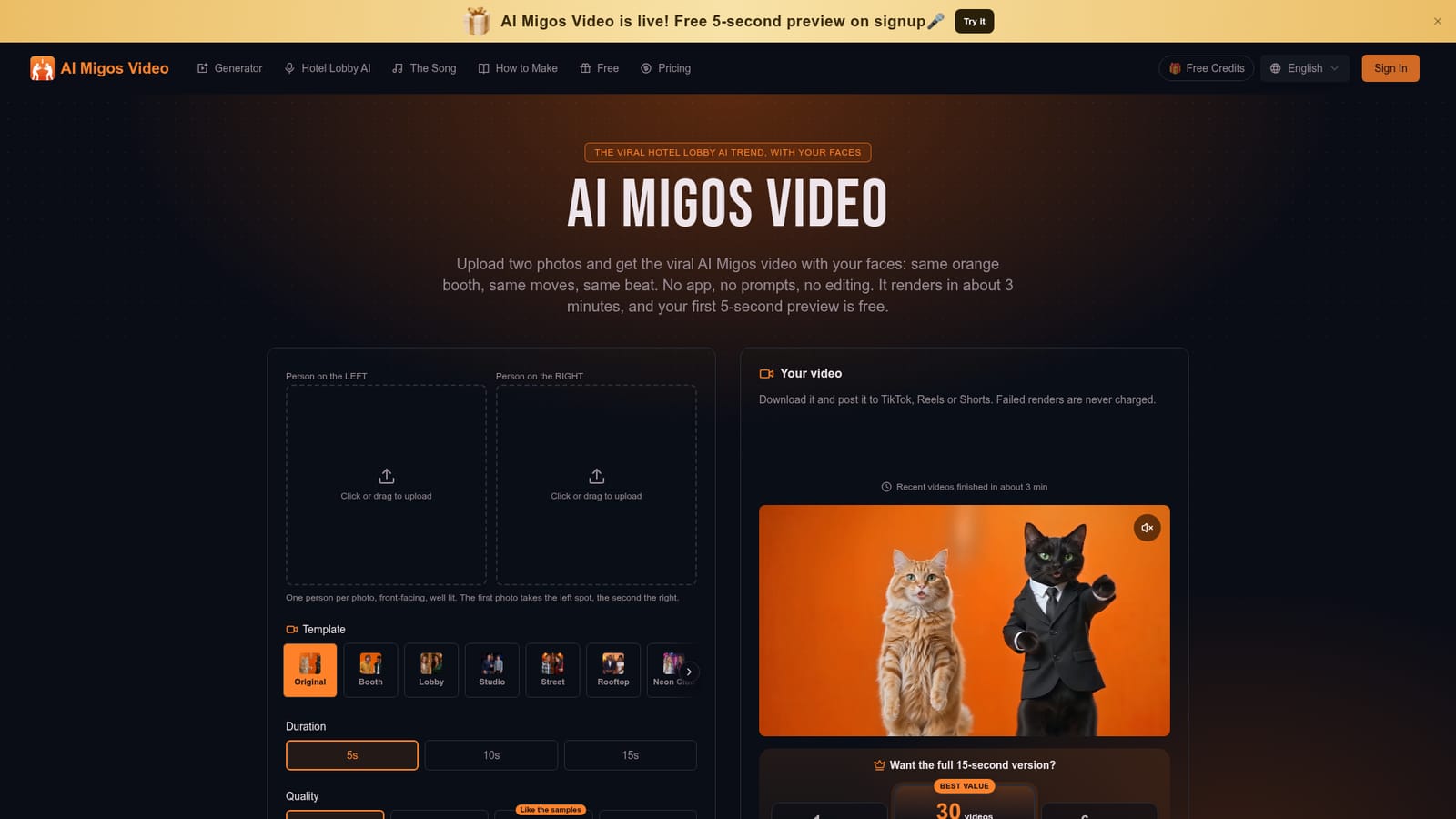 AI Migos Video — Open the generator
