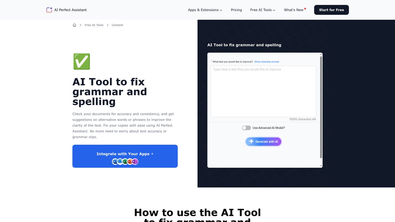 AI Perfect Assistant — Pick a prompt template and generate