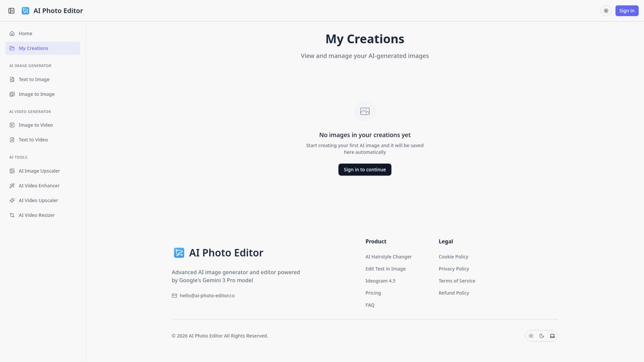 AI Photo Editor — Review saved creations