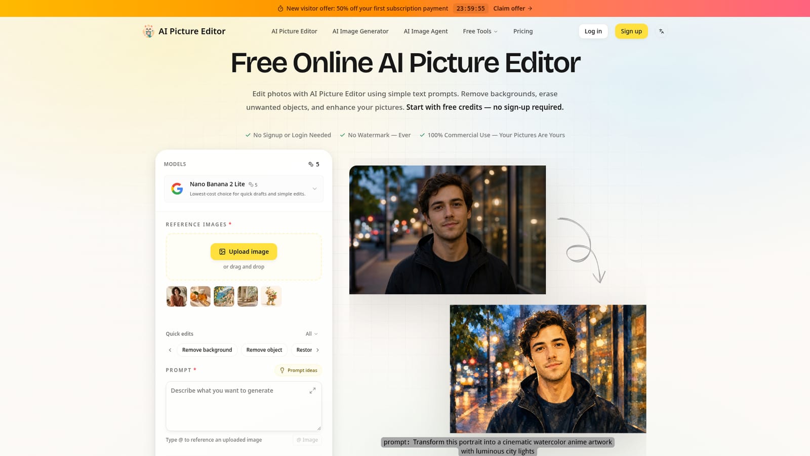 AI Picture Editor — Upload a source photo