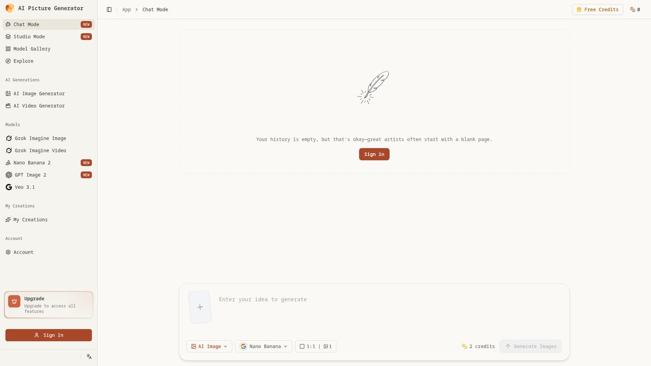 AI Picture Generator — Open the generator workspace