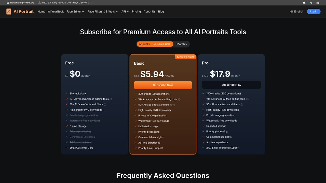 AI-Portrait — Compare plans before going further