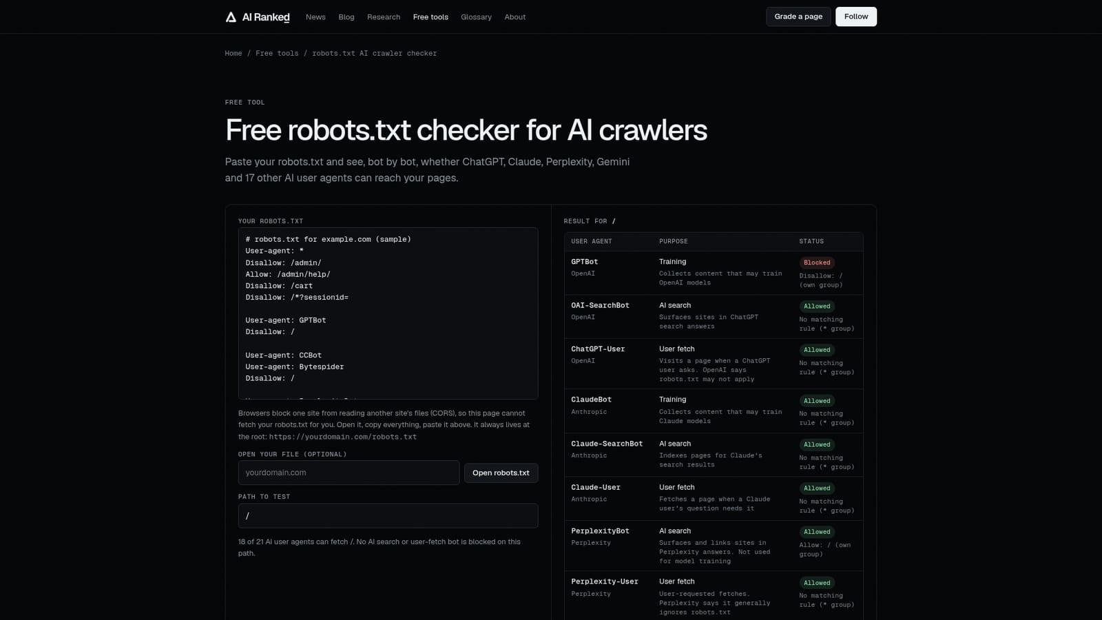 AI Ranked — Paste the file into the checker