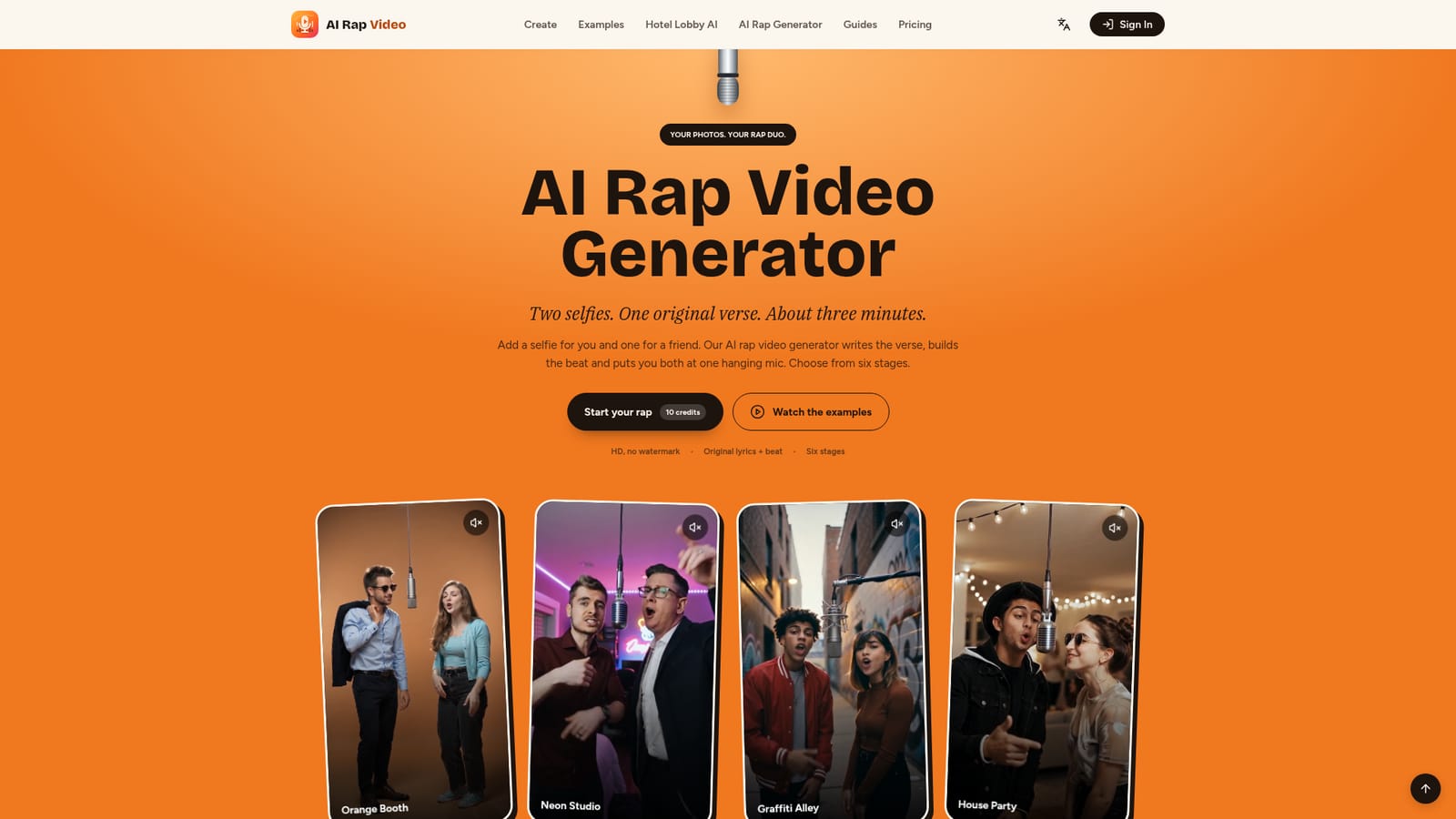 AI Rap Video — Upload two selfies