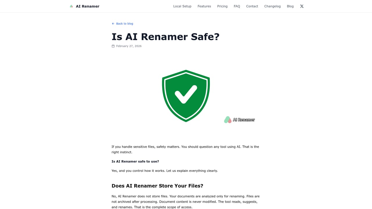 AI Renamer App — Check how files are handled before going further