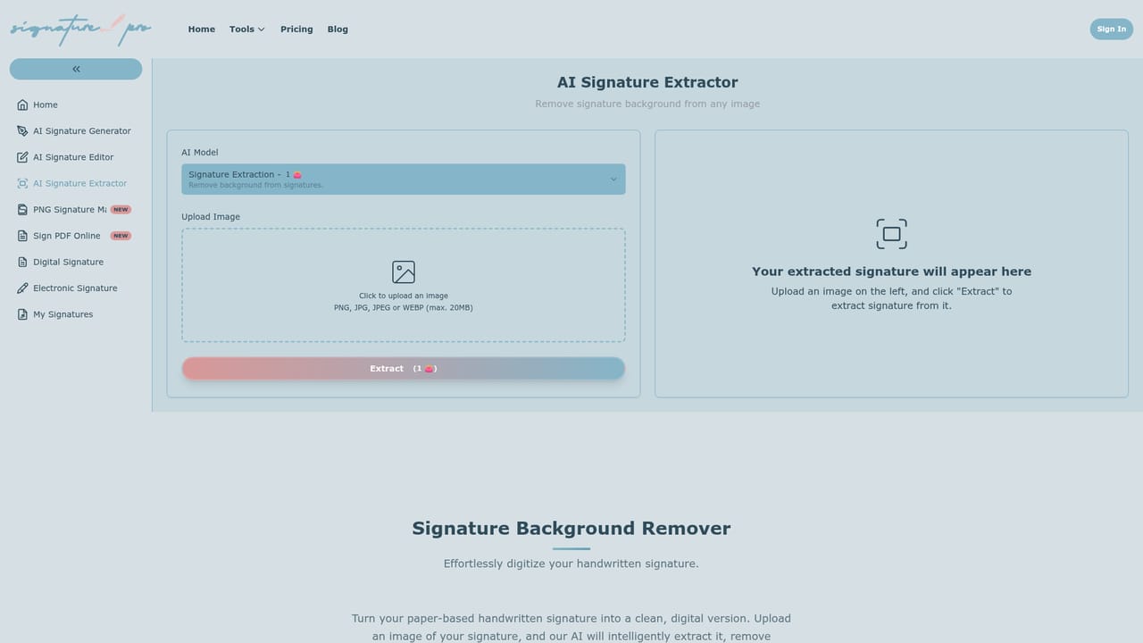 AI Signature Generator Pro — Digitize a paper signature