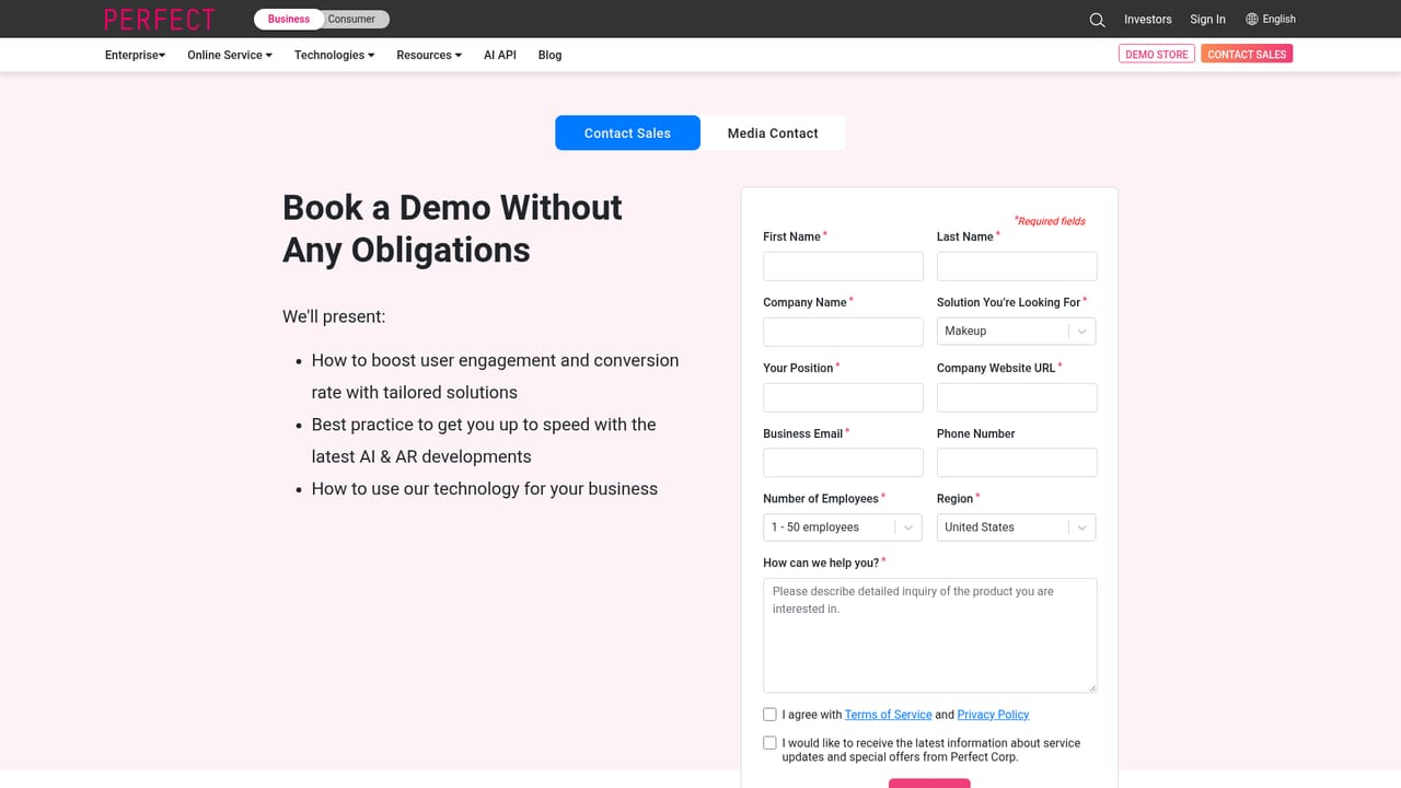 AI Skin Analysis by Perfect — Request API access and trial