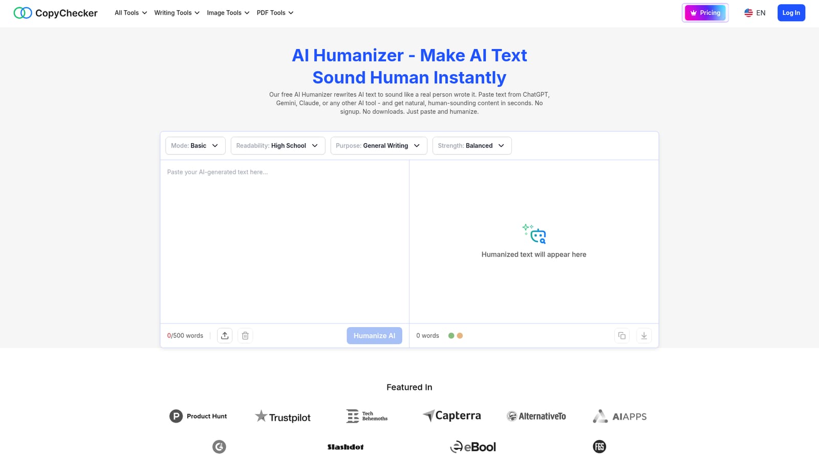 AI to Human Text Converter — Paste or upload your AI text