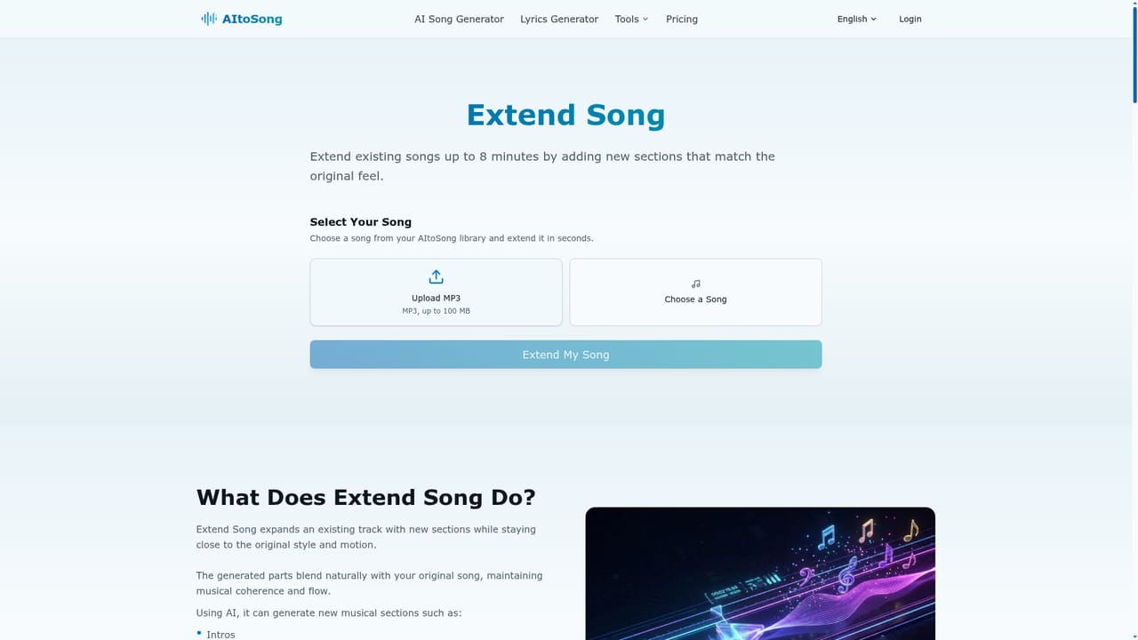 AI to Song — Extend and split the keeper