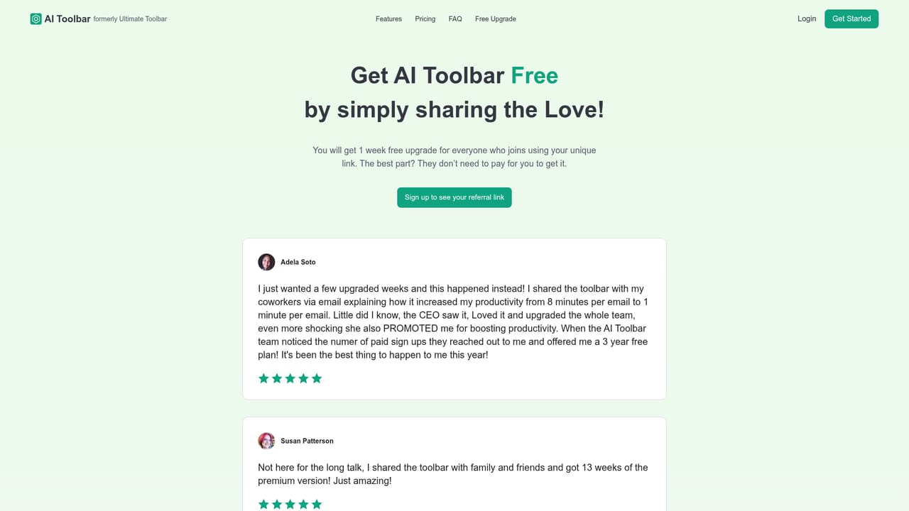 AI Toolbar — Unlock Premium via a referral link