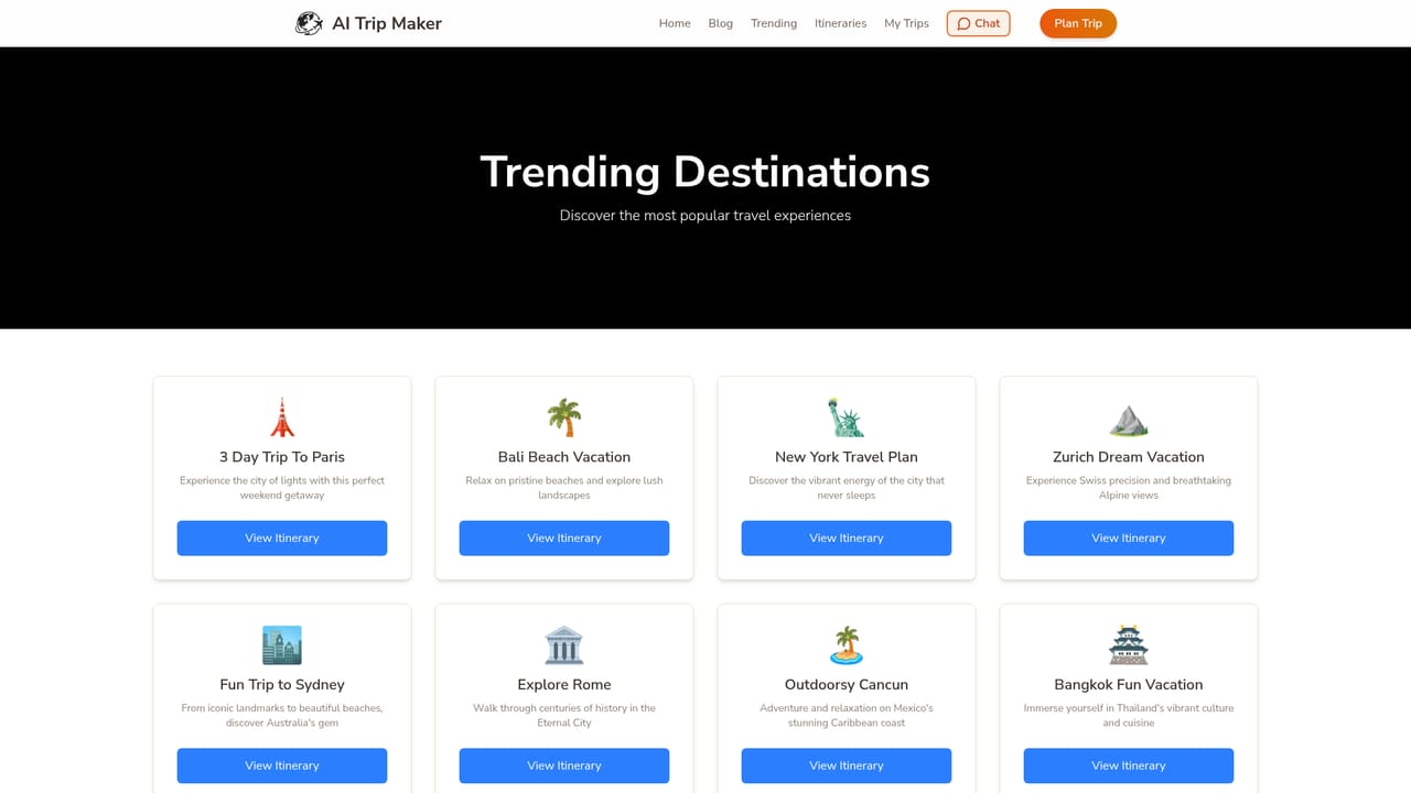AI Trip Maker — Check a sample before planning