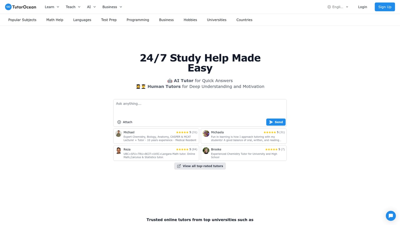 AI Tutor by SoundOcean — Create a free account