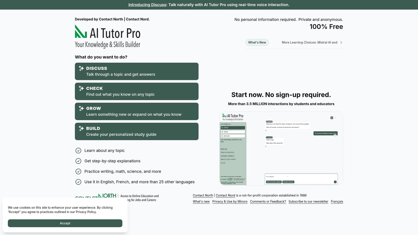 AI Tutor Pro — Pick a learning mode on the homepage