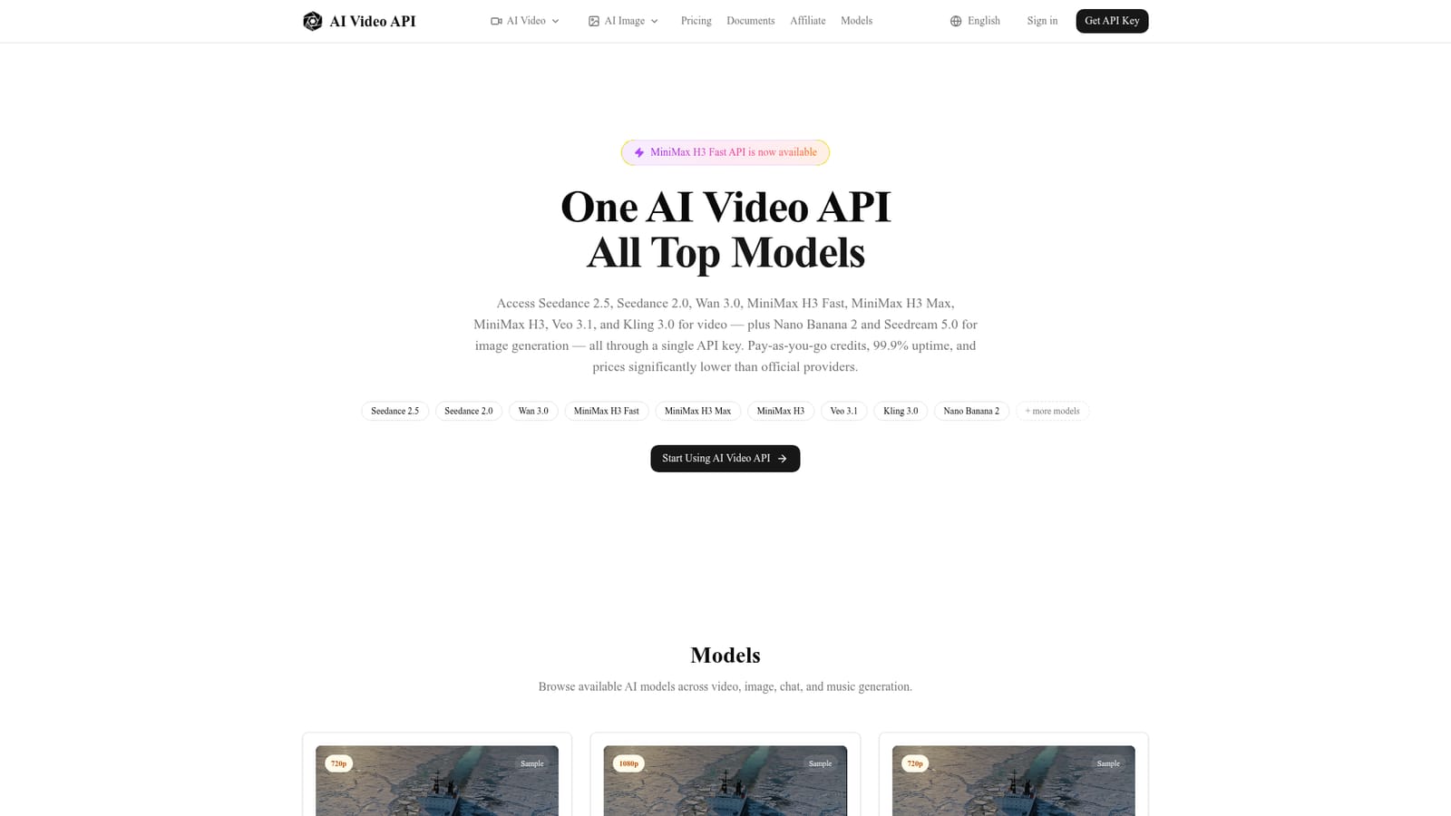 AI Video API.ai — Create an account and API key