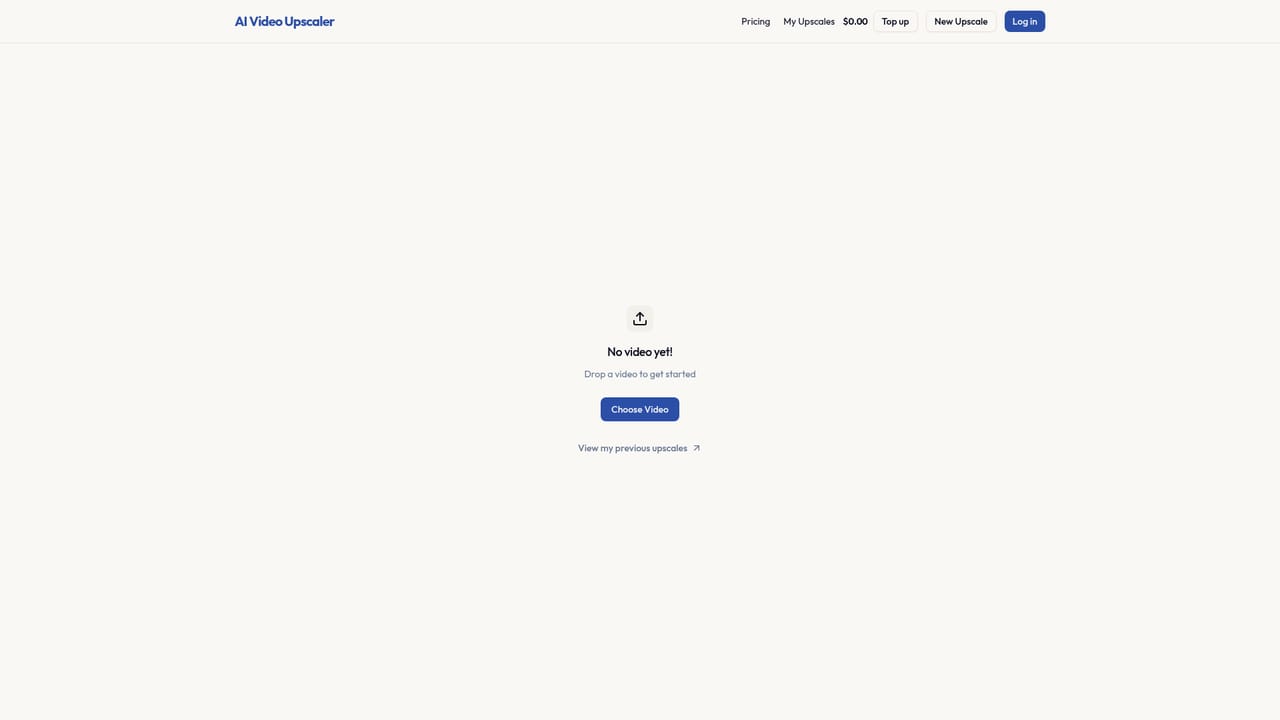 AI Video Upscaler — Open the upscaler
